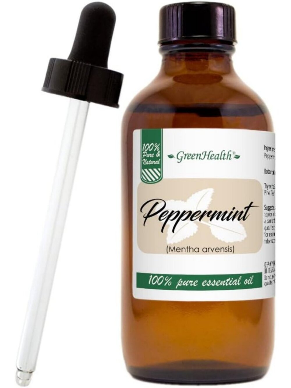 100% Pure Peppermint Essential Oil 4 fl oz - Fresh Mint Aroma for Diffusers